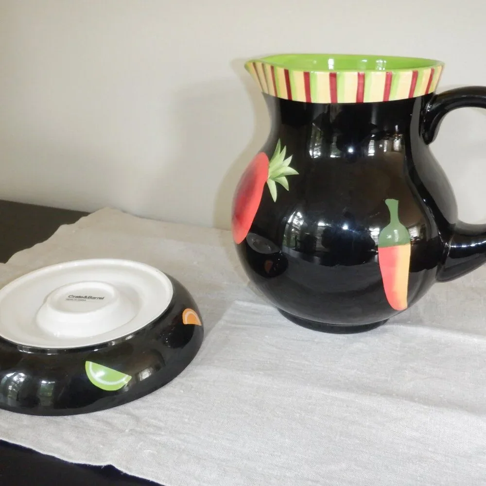 Vintage Pimenta-Caliente Margarita Pitcher and Salter by Crate and Barrel